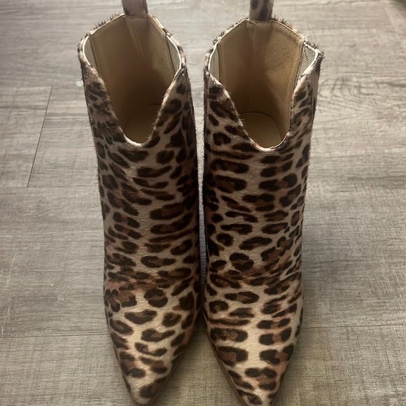 Leopard black brown tan cowboy cowgirl country booties boots furry fuzzy - Picture 3 of 7